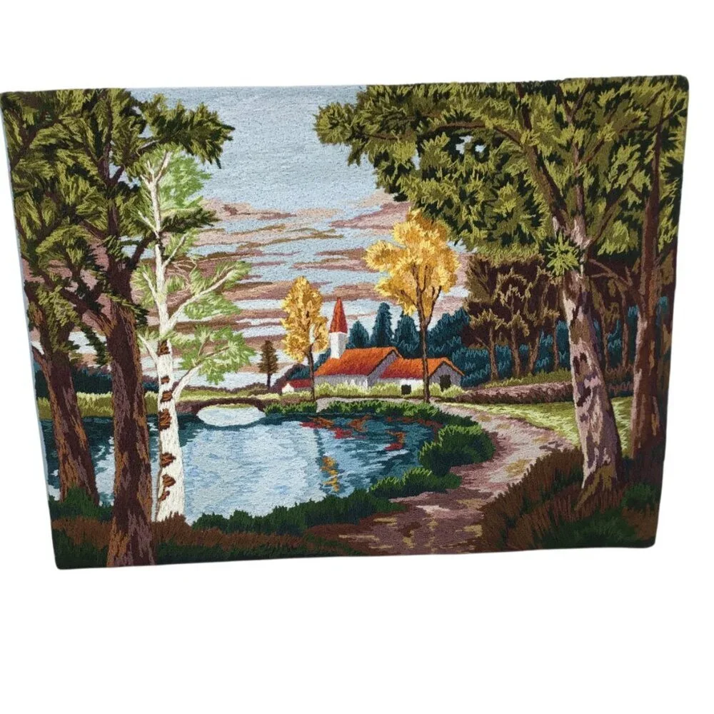 Matsubato Brand Embroidery 935 Japanese Stitchery Finished Ready to Frame Church